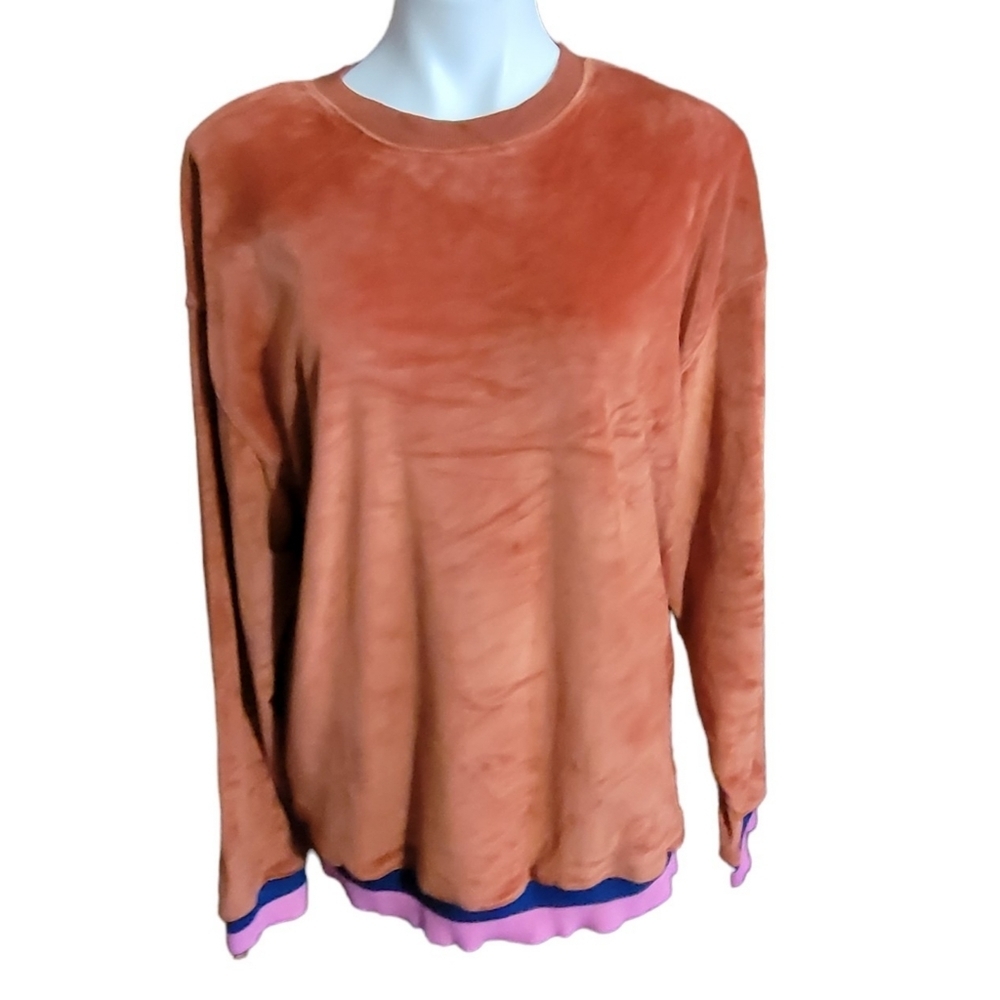 Ascot and Hart Velour Sweatshirt Rust Size M - Picture 4 of 11
